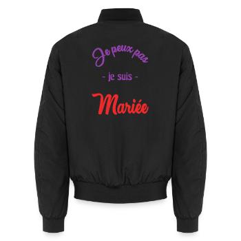 HOCHZEIT. ZUKÜNFTIGE BRAUT - Unisex Bomberjacke - Schwarz - Hinten - AI Model Male 185 light (185cm)
