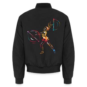 Glitzernde Majorette Festumzug - Unisex Bomberjacke - Schwarz - Hinten - AI Model Male 185 light (185cm)