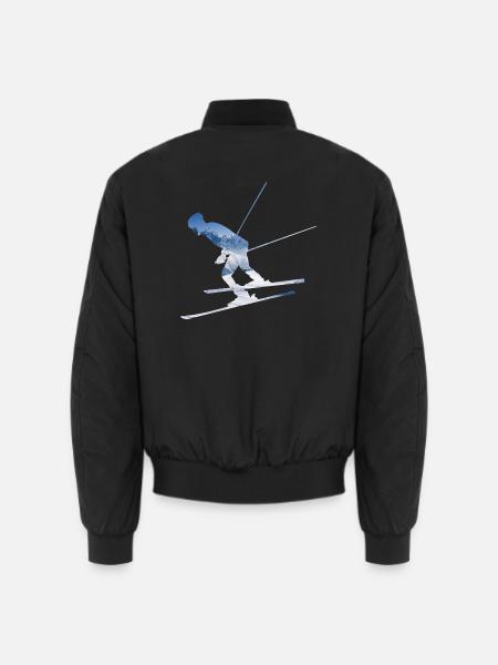 Ski Skier - Unisex Bomberjacke - Schwarz