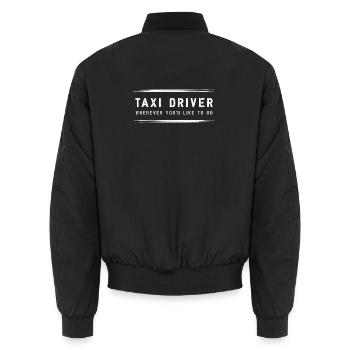 taxi driver chauffeur driver - Unisex Bomberjacke - Schwarz - Hinten - AI Model Male 185 light (185cm)