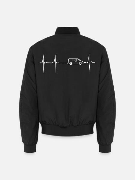 mein herz schlägt für campingbus - Unisex Bomberjacke - Schwarz