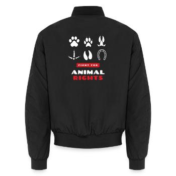 droits des animaux - Bomber unisexe - noir - Dos - AI Model Male 185 light (185cm)