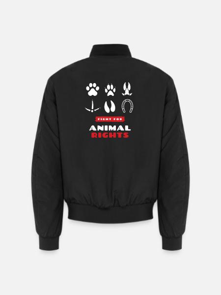 droits des animaux - Bomber unisexe - noir