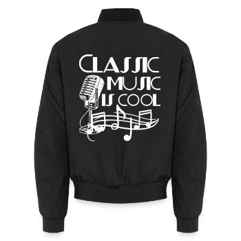 Klassiche Musik - Unisex Bomberjacke - Schwarz - Hinten - AI Model Male 185 light (185cm)
