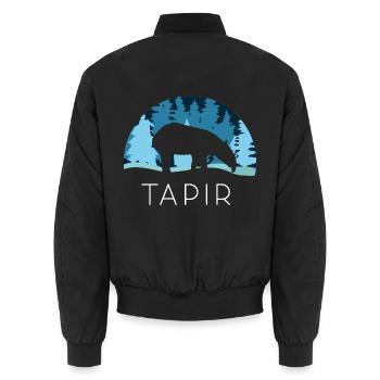 Neugieriger Tapir Weihnachtszauber - Unisex Bomberjacke - Schwarz - Hinten - AI Model Male 185 light (185cm)