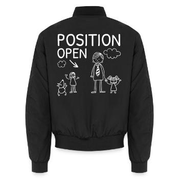 Position Offen Single Dad Vatertag Vater Daddy - Unisex Bomberjacke - Schwarz - Hinten - AI Model Male 185 light (185cm)