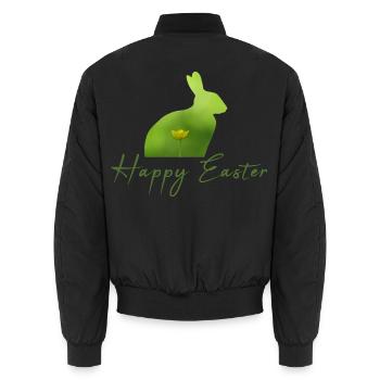 Happy Easter rabbit - Unisex Bomberjacke - Schwarz - Hinten - AI Model Male 185 light (185cm)