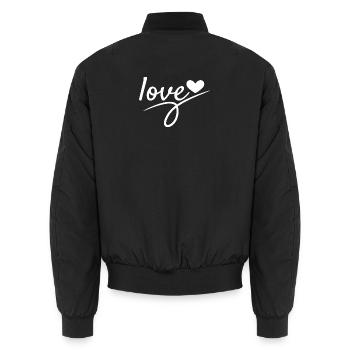 Liebe Valentinstag Romantisch - Unisex Bomberjacke - Schwarz - Hinten - AI Model Male 185 light (185cm)
