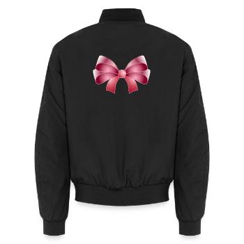 Elegante Schleife in rosa - Unisex Bomberjacke - Schwarz - Hinten - AI Model Male 185 light (185cm)