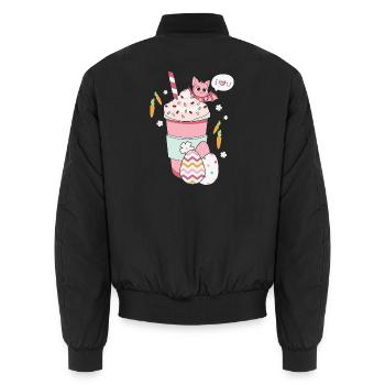 BOW Ostern Chibi Cup 02 - Unisex Bomberjacke - Schwarz - Hinten - AI Model Male 185 light (185cm)