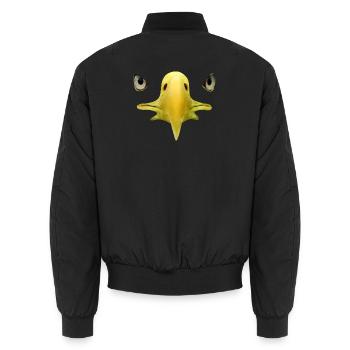 Schnabel, Augen von Weißkopftseeadler, Falknerei - Unisex Bomberjacke - Schwarz - Hinten - AI Model Male 185 light (185cm)