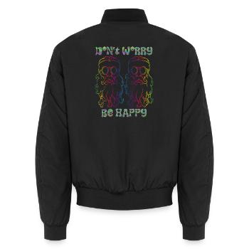 Psychedelische Hippies - Unisex Bomberjacke - Schwarz - Hinten - AI Model Male 185 light (185cm)
