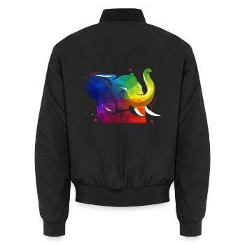 Majestätischer Elefant Wasserloch - Unisex Bomberjacke - Schwarz - Hinten - AI Model Male 185 light (185cm)