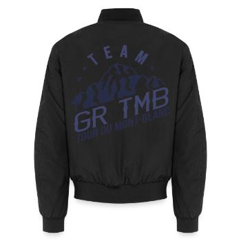GR TMB Tour du Mont Blanc Randonnée Trek - Bomber unisexe - noir - Dos - AI Model Male 185 light (185cm)