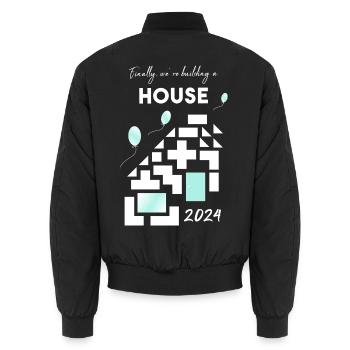 building a house home - Unisex Bomberjacke - Schwarz - Hinten - AI Model Male 185 light (185cm)