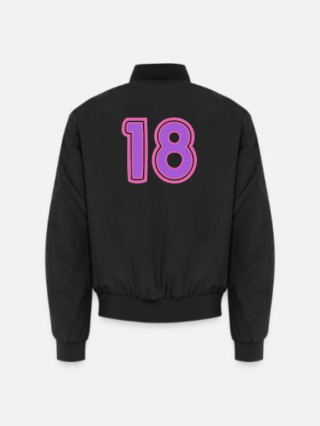 18. 18 ANS. 18e ANNIVERSAIRE. ANNIVERSAIRE 18 ANS. - Bomber unisexe - noir