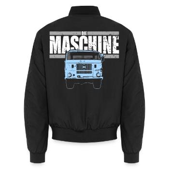 W50 - Die Maschine - Unisex Bomberjacke - Schwarz - Hinten - AI Model Male 185 light (185cm)