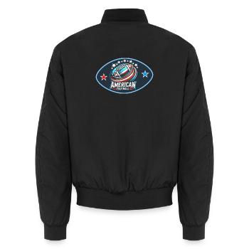 American Football Logo - Unisex Bomber Jacket - black - Back - AI Model Male 185 light (185cm)