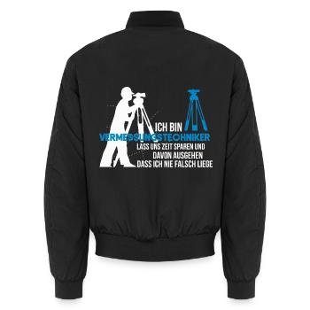 Präziser Vermessungstechniker Feldarbeit - Unisex Bomberjacke - Schwarz - Hinten - AI Model Male 185 light (185cm)