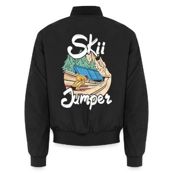 Ski Springen Skispringen - Unisex Bomberjacke - Schwarz - Hinten - AI Model Male 185 light (185cm)
