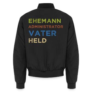 Administrator IT Administrator Admin Informatik - Unisex Bomberjacke - Schwarz - Hinten - AI Model Male 185 light (185cm)