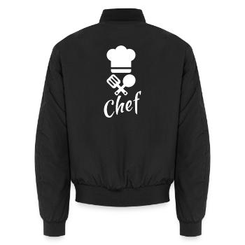 Chefkoch - Unisex Bomberjacke - Schwarz - Hinten - AI Model Male 185 light (185cm)