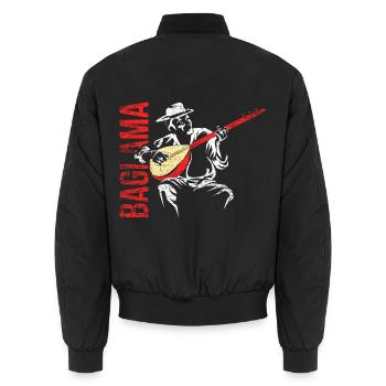 Baglama Geschenk - Unisex Bomberjacke - Schwarz - Hinten - AI Model Male 185 light (185cm)