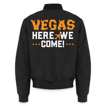 Vegas hier kommen wir Las Vegas Nevada LV Strip - Unisex Bomberjacke - Schwarz - Hinten - AI Model Male 185 light (185cm)