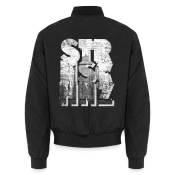 Lebendiges Schanzenviertel Hamburg - Unisex Bomberjacke - Schwarz - Hinten - AI Model Male 185 light (185cm)