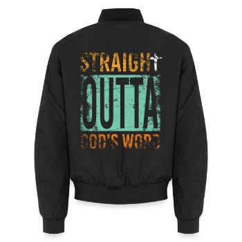 Christ Geschenk - Unisex Bomberjacke - Schwarz - Hinten - AI Model Male 185 light (185cm)