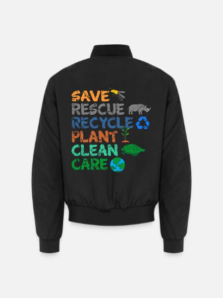 Umweltschützer Grüne Umweltschutz Spruch Öko - Unisex Bomberjacke - Schwarz