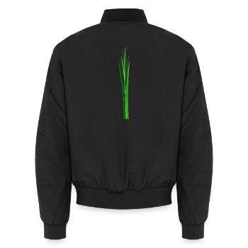 Schnittlauch Lauch Bio Kräuter - Unisex Bomberjacke - Schwarz - Hinten - AI Model Male 185 light (185cm)