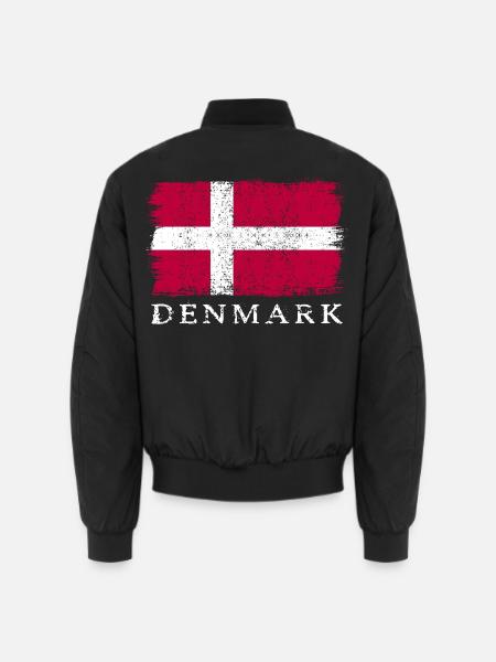Dänemark Dänische Flagge Dänemarkflagge - Unisex Bomberjacke - Schwarz