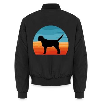 Griffon Fauve De Bretagne Hundesilhouette Retro - Unisex Bomberjacke - Schwarz - Hinten - AI Model Male 185 light (185cm)