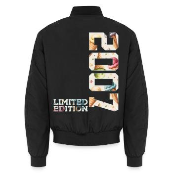 LIMITED EDITION 2007 19 JAHRE EIS 19. GEBURTSTAG - Unisex Bomberjacke - Schwarz - Hinten - AI Model Male 185 light (185cm)