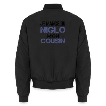 Je mange du Niglo - Bomber unisexe - noir - Dos - AI Model Male 185 light (185cm)