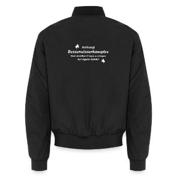 Besserwisser Klugscheißer Geschenkidee Schlaumeier - Unisex Bomberjacke - Schwarz - Hinten - AI Model Male 185 light (185cm)