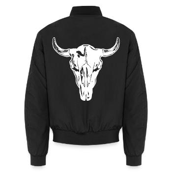 Bullenschädel - Unisex Bomberjacke - Schwarz - Hinten - AI Model Male 185 light (185cm)