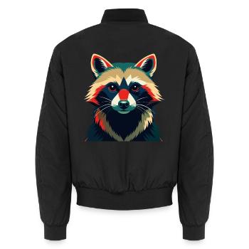 Waschbär Cartoon Figur Buntes Haustier Tier - Unisex Bomberjacke - Schwarz - Hinten - AI Model Male 185 light (185cm)