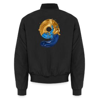 NO. 9 NUMBER 9 COOL 9TH BIRTHDAY - Unisex Bomber Jacket - black - Back - AI Model Male 185 light (185cm)