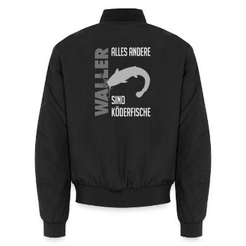 Wels fischen Kampf mit dem starken Wels - Unisex Bomberjacke - Schwarz - Hinten - AI Model Male 185 light (185cm)