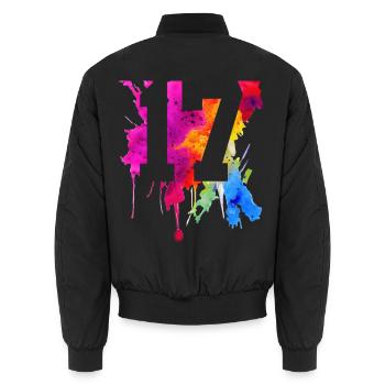 17 YEARS 17TH BIRTHDAY - Unisex Bomber Jacket - black - Back - AI Model Male 185 light (185cm)