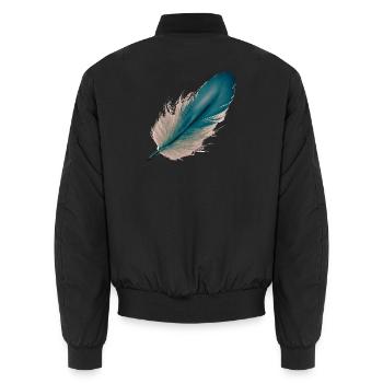Feder Leichtigkeit - Unisex Bomberjacke - Schwarz - Hinten - AI Model Male 185 light (185cm)