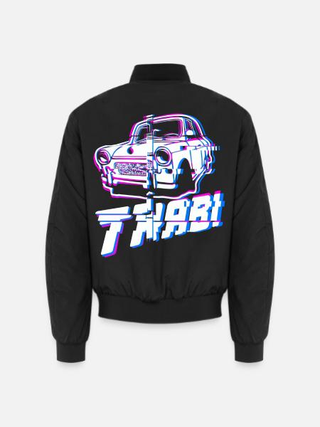 Trabi P601 Retro Nostalgie Glitch - Unisex Bomberjacke - Schwarz