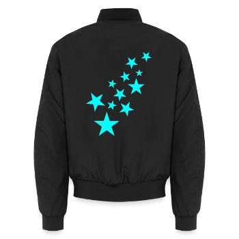 Stern Sternchen Muster Symbol - Unisex Bomberjacke - Schwarz - Hinten - AI Model Male 185 light (185cm)