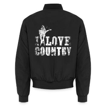 Countrymusic Geschenk - Unisex Bomberjacke - Schwarz - Hinten - AI Model Male 185 light (185cm)