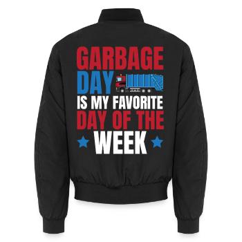 Mülltag ist mein Lieblingstag in der Woche - Unisex Bomberjacke - Schwarz - Hinten - AI Model Male 185 light (185cm)