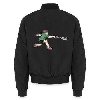 Blitzschneller Speedminton Punktjäger - Unisex Bomberjacke - Schwarz - Hinten - AI Model Male 185 light (185cm)