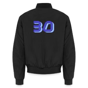 30. 30 YEARS. 30th ANNIVERSARY. 30 YEARS ANNIVERSARY. - Unisex Bomber Jacket - black - Back - AI Model Male 185 light (185cm)