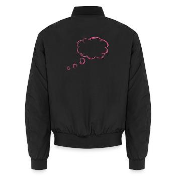Gedankenblase Blase Gedanken Rosa - Unisex Bomberjacke - Schwarz - Hinten - AI Model Male 185 light (185cm)